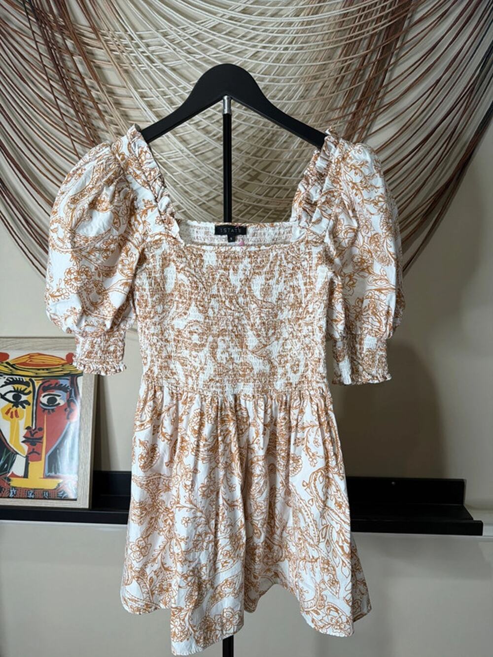 1 State 100% cotton puff sleeve dress EUC s 2587